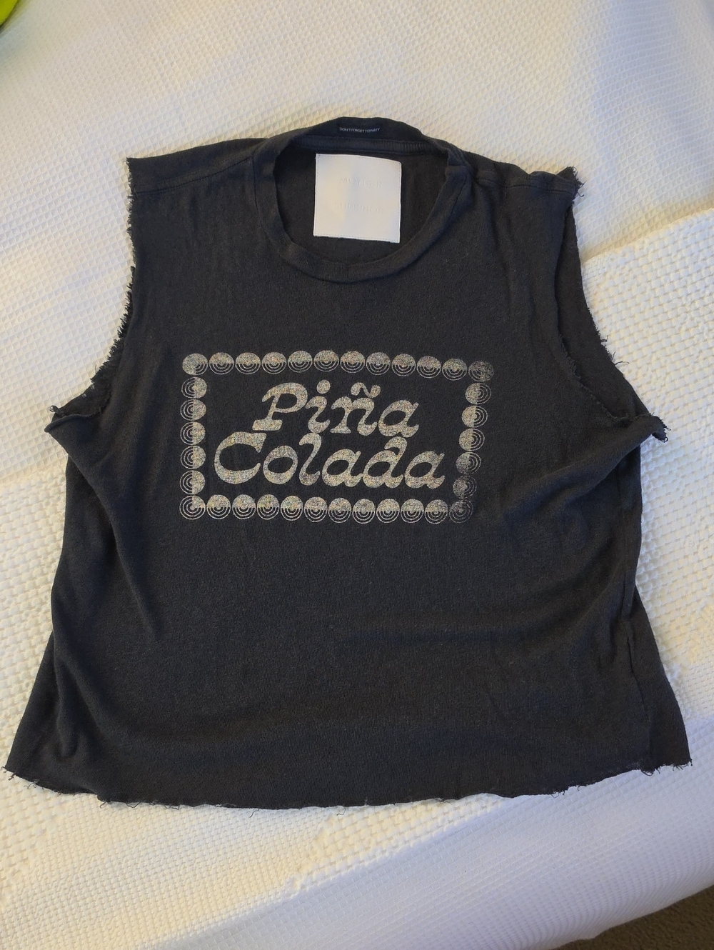 MOTHER DENIM The Lil Goodie Goodie Chop Tank in Pina Colada